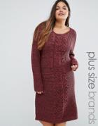 Junarose Knitted Sweater Dress - Red