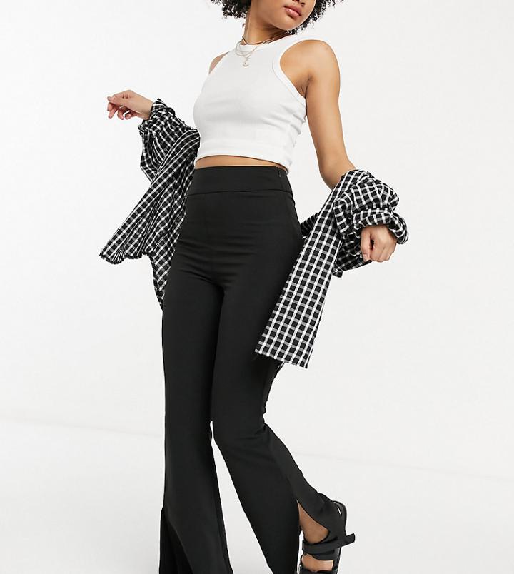 Reclaimed Vintage Inspired Slim Flare Trouser In Black