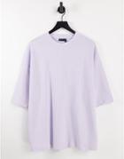 Asos Design Oversized Lightweight Waffle T-shirt In Lilac-purple