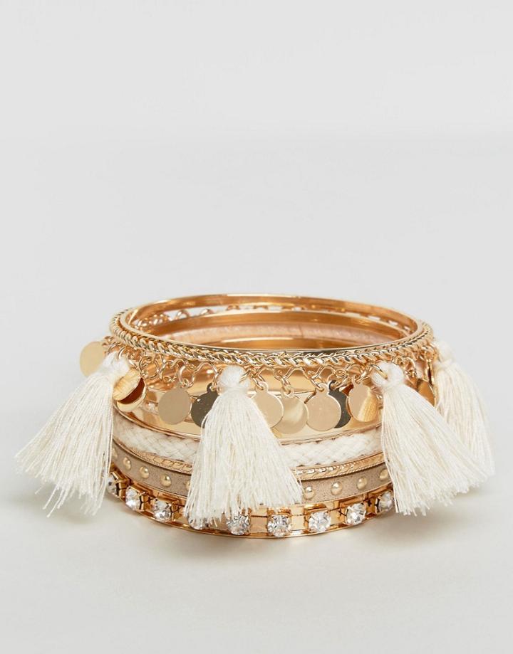 Aldo Multipack Tassel Bracelets - Gold