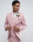 Asos Wedding Skinny Suit Jacket In Dusky Pink - Pink
