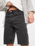 Only & Sons Loose Fit Denim Shorts In Black Wash