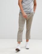 Only & Sons Cropped Check Pants - Brown
