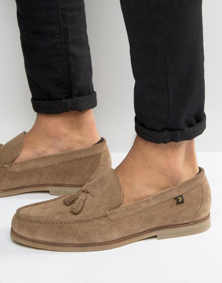 Farah Strutt Tassel Loafers - Beige