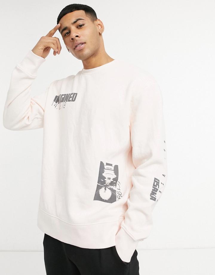 Topman 'imagined' Print Sweatshirt In Pink