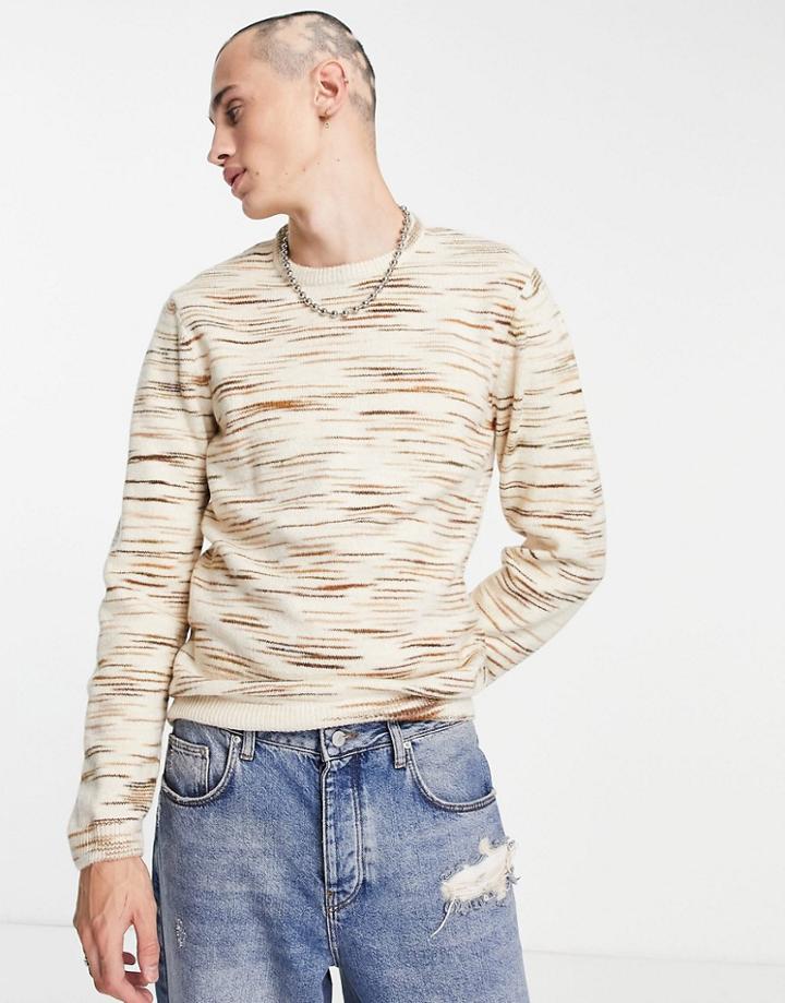 Asos Design Knitted Space Dye Jumper In Multicolour Yarn