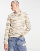 Asos Design Knitted Space Dye Jumper In Multicolour Yarn