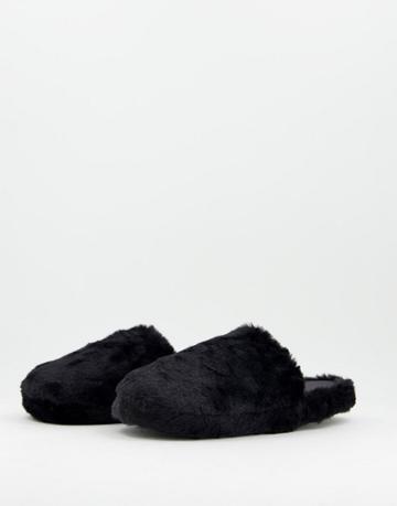 Asos Design Zina Closed Toe Slippers In Black