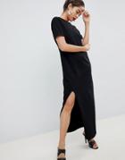 Asos Design Ultimate Maxi T-shirt Dress - Black