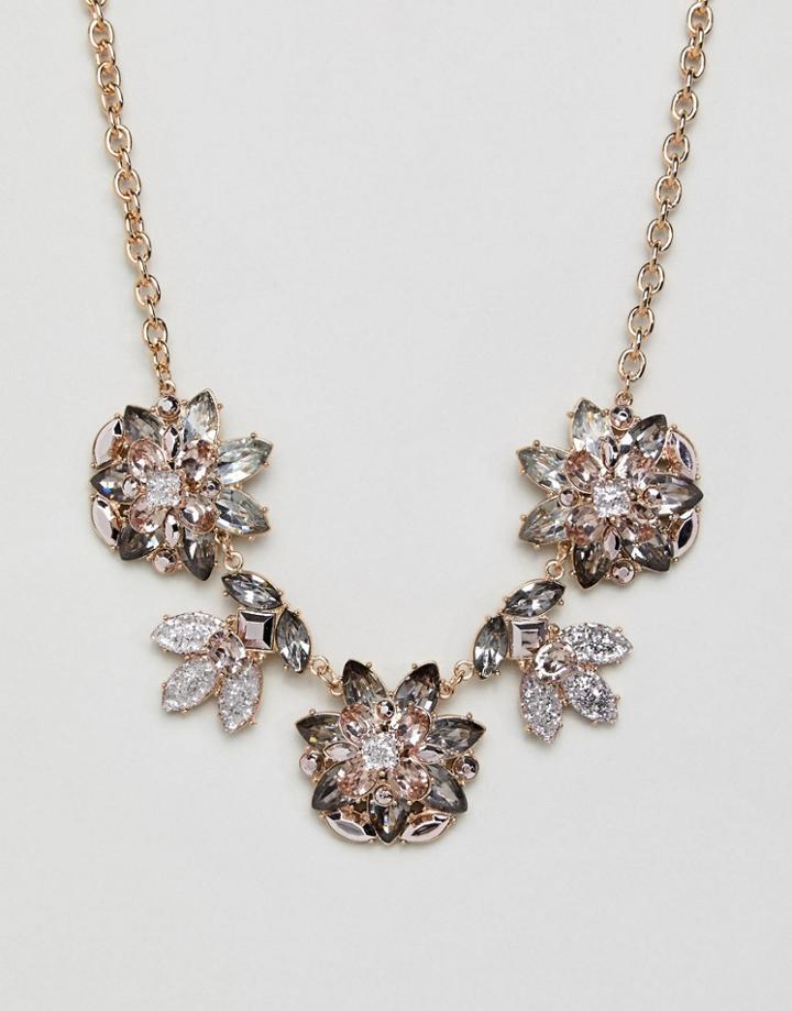 Aldo Embellished Floral Statement Necklace - Multi