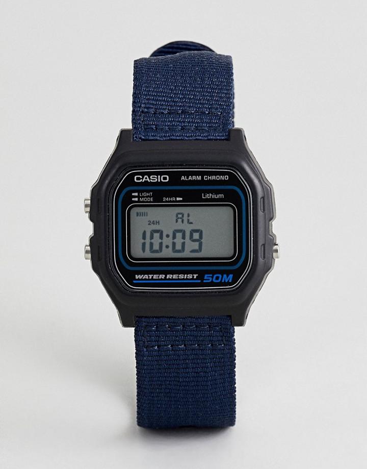Casio W-59b-2avef Digital Canvas Watch In Navy - Navy