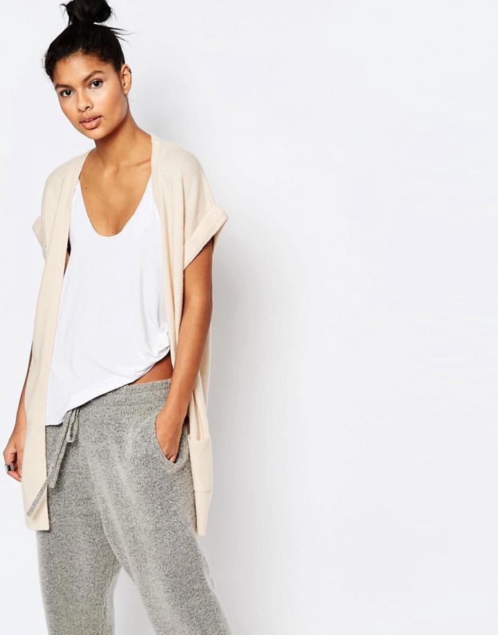 Micha Lounge Short Sleave Knitted Cardigan - Nude