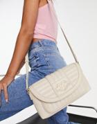 Love Moschino Quilted Shoulder Bag In Ivory-white