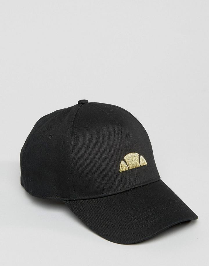 Ellesse Baseball Cap With Small Foil Logo - Black