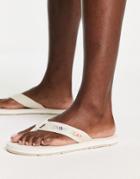 Tommy Jeans Tie Dye Flip Flops In Ecru-white