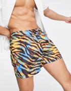 Bershka Aztec Print Swim Shorts In Multi