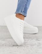 Asos Design Dreamer Flatform Chunky Sneakers In White