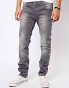 Religion Noize Skinny Jeans In Washed Gray - Gray