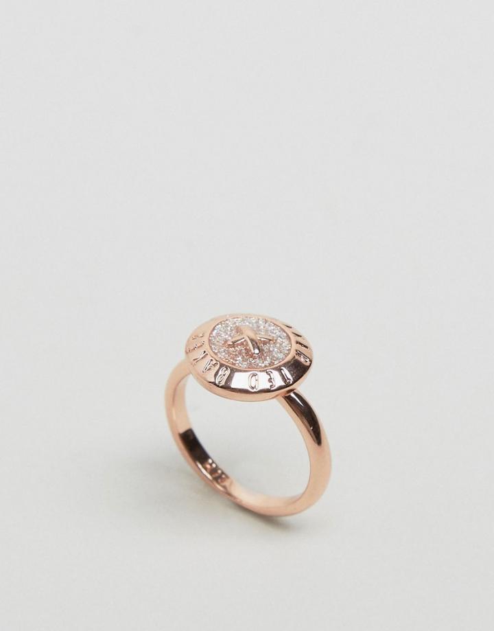 Ted Baker Esterr Enamel Button Ring - Gold
