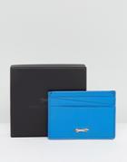 Paul Costelloe Leather Card Holder In Blue - Blue