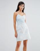 Aijek Lace Wiggle Mini Dress - Blue