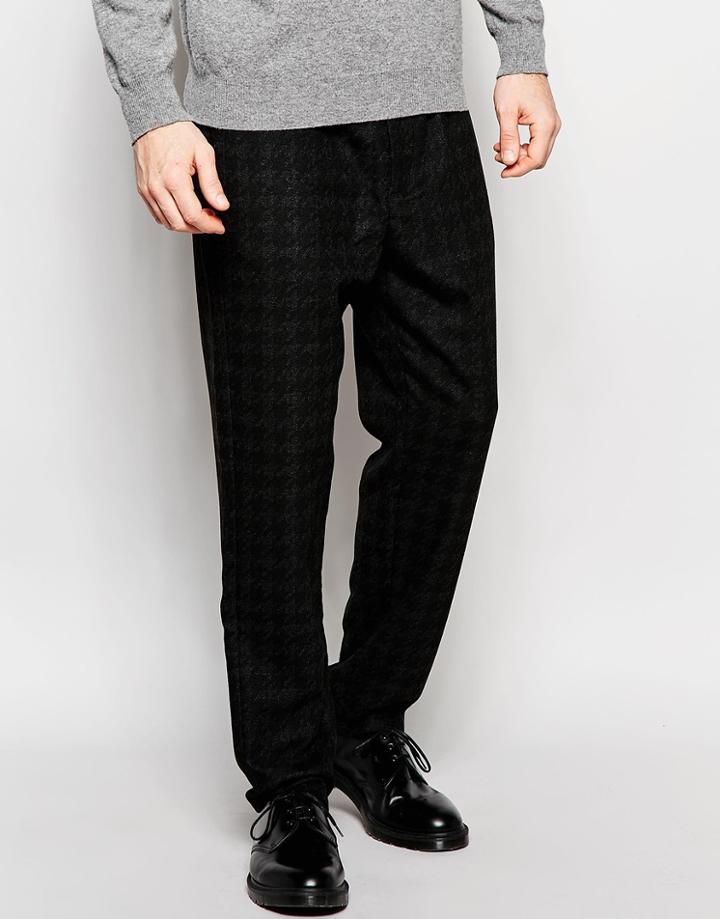 Asos Slim Joggers In Houndstooth - Black
