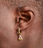 Asos Design Geometric Triangle Hoop Earrings In Real Gold Plate