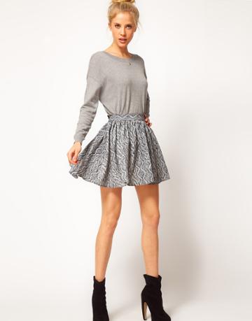 Asos Skater Skirt In Knit Print