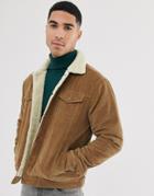 Le Breve Borg Cord Jacket-brown