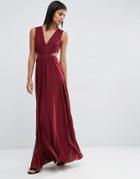 Asos Side Cut Out Maxi Dress - Oxblood