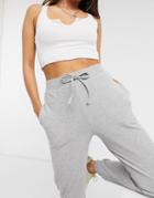 Asos Design Basic Slim Sweatpants In Gray-grey
