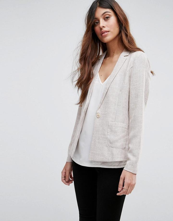 Vero Moda Textured Blazer - Gray