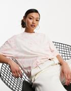 Asos Design Oversized T-shirt In Tie Dye In Coral-blues