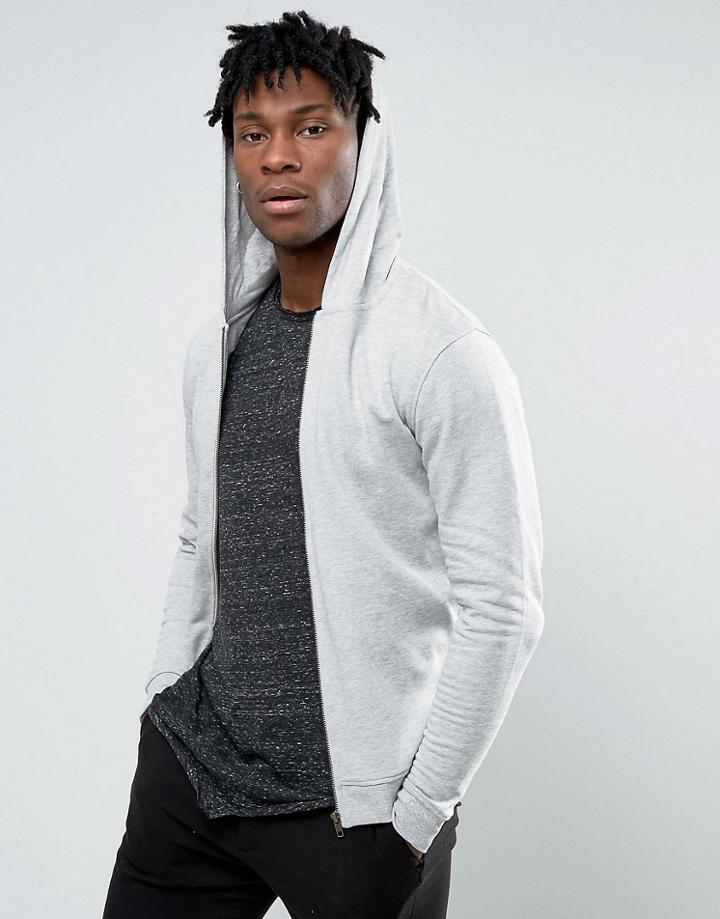 Only & Sons Zip Up Hoodie - Gray