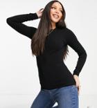Asos Design Tall Ultimate Slim Fit T-shirt With Long Sleeve In Black