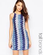 True Decadence Tall Blue Sequin Cami Dress - Blue
