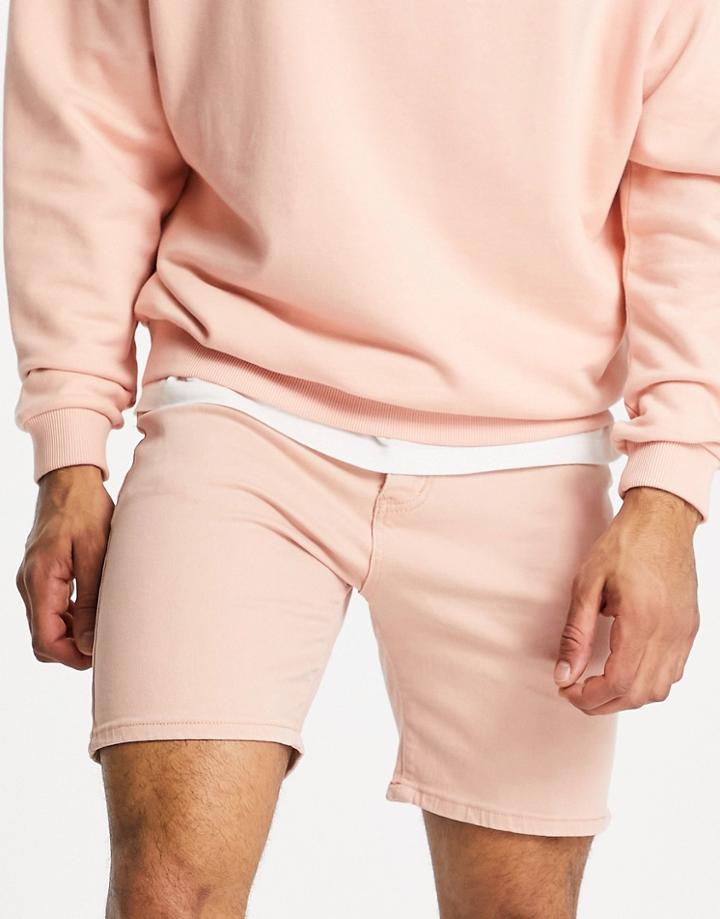 Liquor N Poker Shorts In Pink Denim - Part Of A Set-neutral