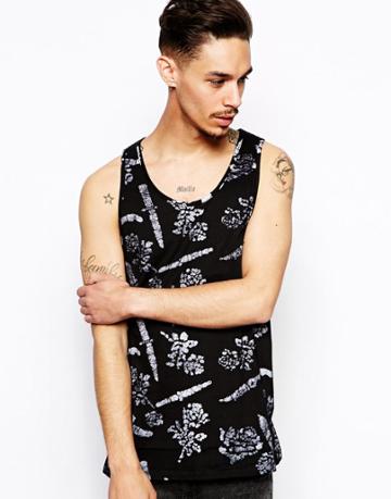 Kr3w Tank With Batik Print