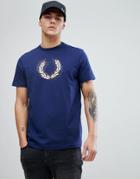Fred Perry Storted Laurel Wreath T-shirt In Navy - Navy