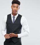 Asos Design Tall Slim Suit Vest In Black