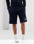 French Connection Tall Script Logo Jersey Shorts-navy