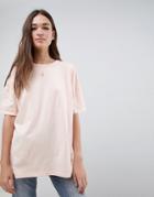 Asos Design Super Oversized T-shirt With Drop Shoulder In Pink - Pink