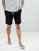 New Look Jersey Shorts With Drawstring In Black - Black
