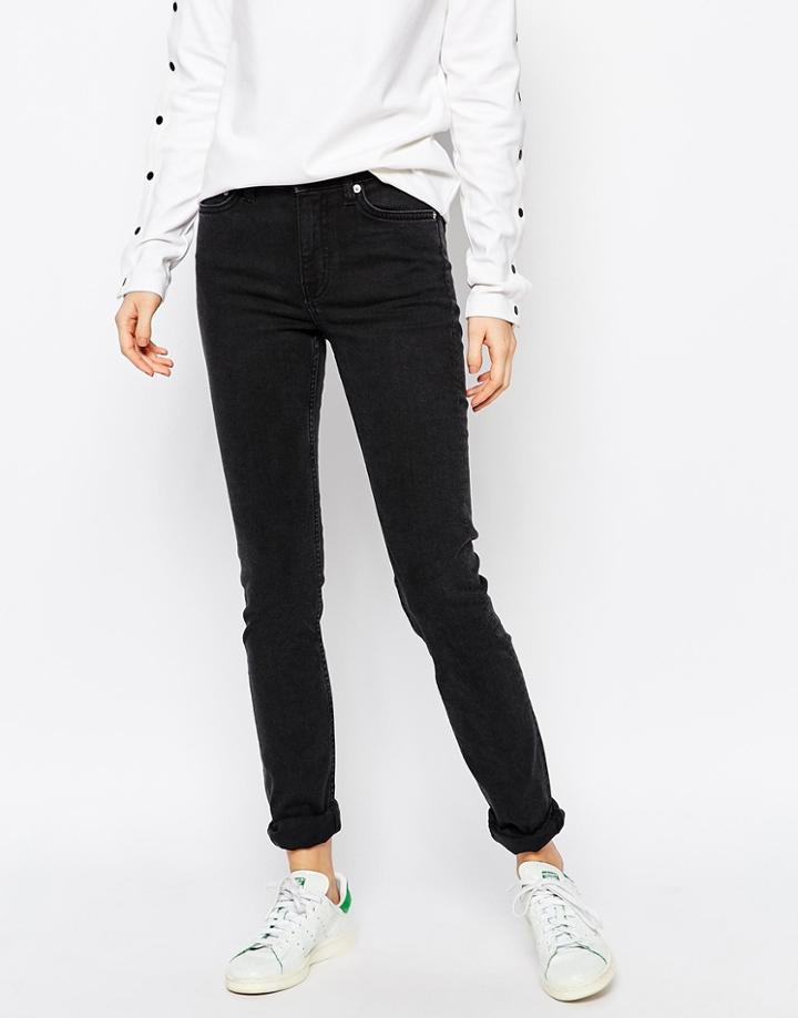 Weekday Tuesday Mid Rise Slim Leg Jeans - Staple Black