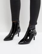 Faith Patent Ankle Boot In Black - Black