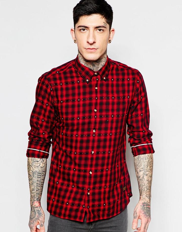 Scotch & Soda Flannel Check Shirt - Red