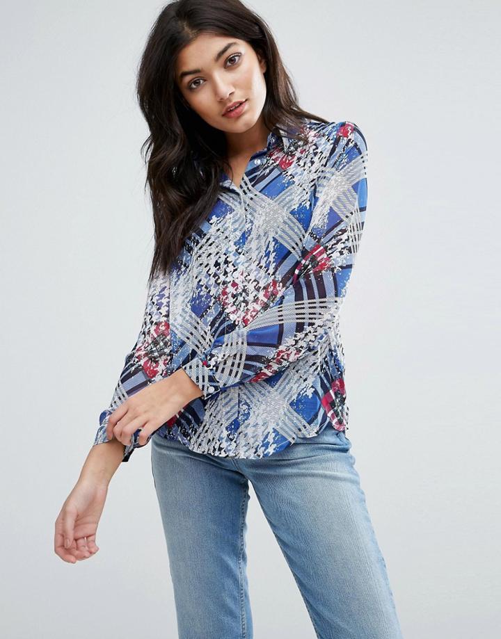 Jasmine Check Detail Shirt - Blue