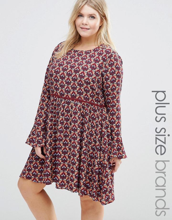 Alice & You Long Sleeve Printed Skater Dress - Multi