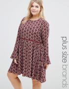 Alice & You Long Sleeve Printed Skater Dress - Multi