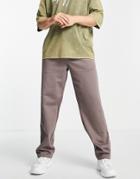 Asos Design Organic Matching Oversized Heavyweight Sweatpants In Blue-brown